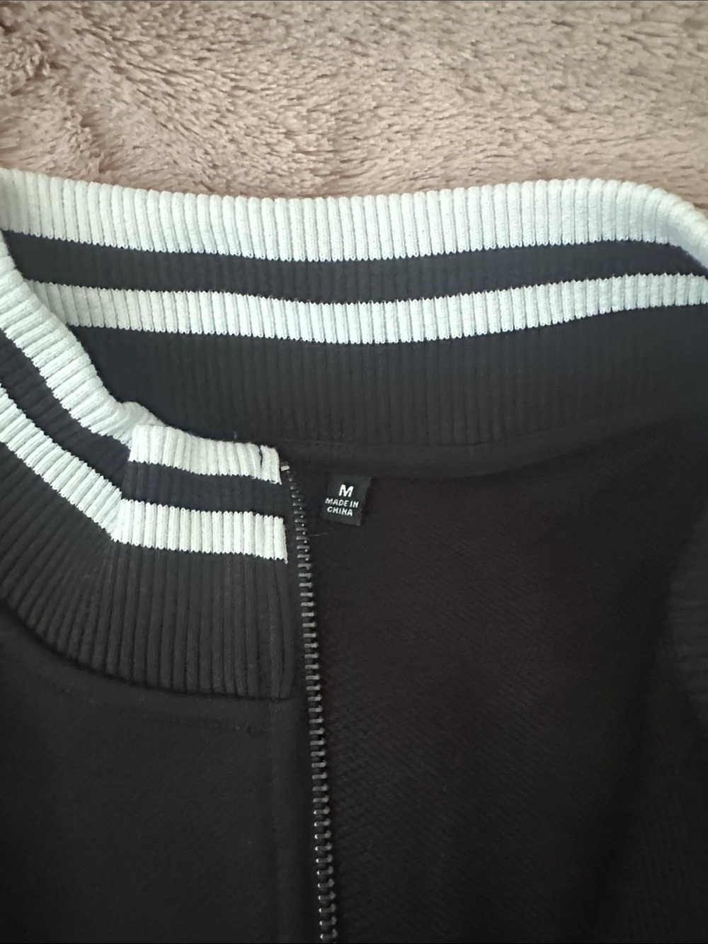 Palm Angels Black Half-Zip Sweater with White Trim and Red Logo - Picture 5 of 7